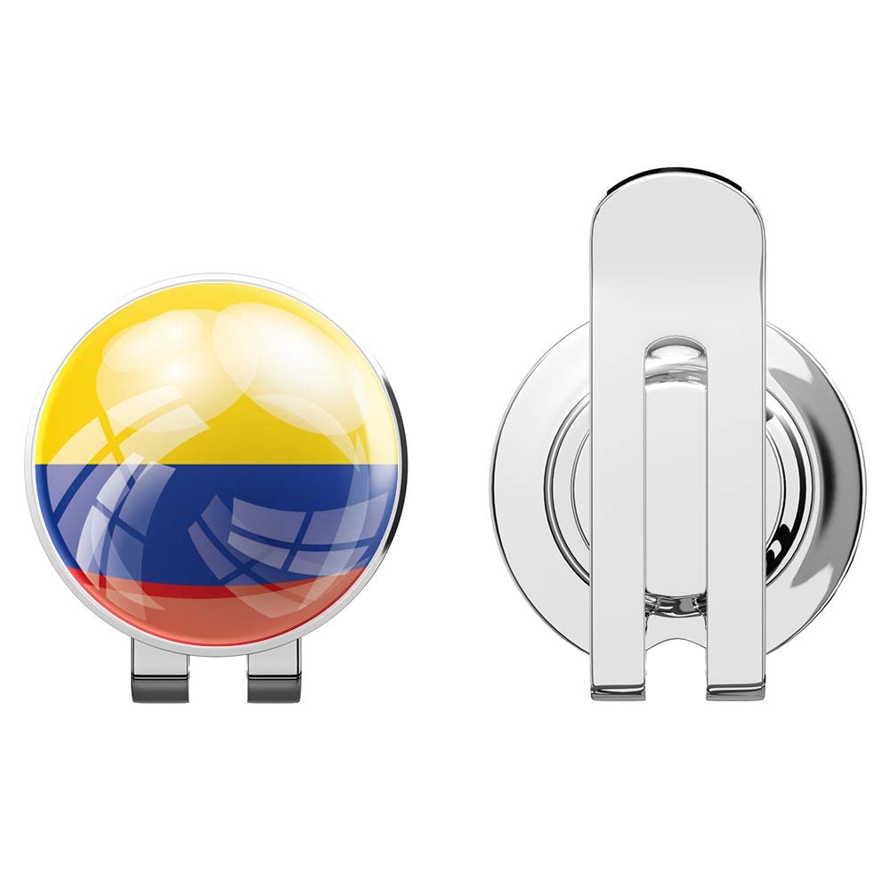 888 Graphics Colombia Flag Glossy Golf Hat Clip with Magnetic Ball Marker