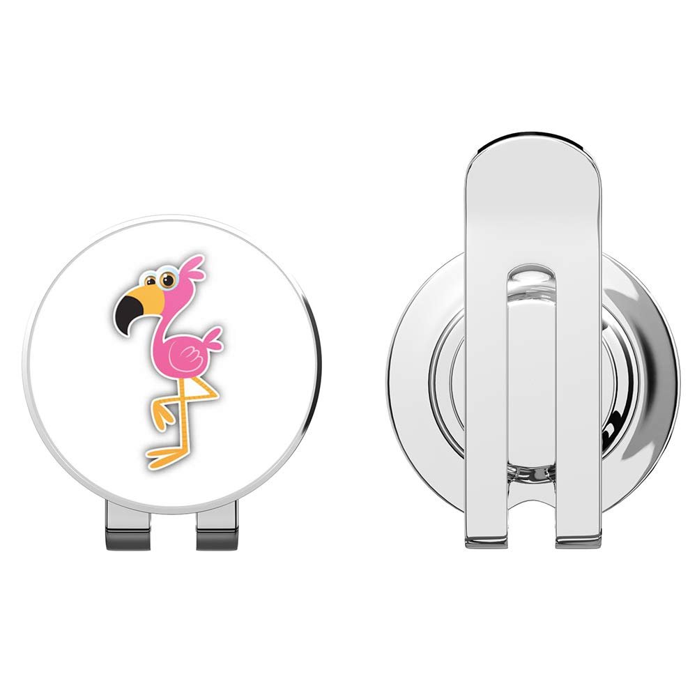 888 Graphics Flamingo View Pink Bird Golf Hat Clip with Magnetic Ball Marker