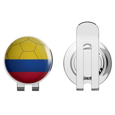 888 Graphics Colombia Flag Soccer Ball Golf Hat Clip with Magnetic Ball Marker