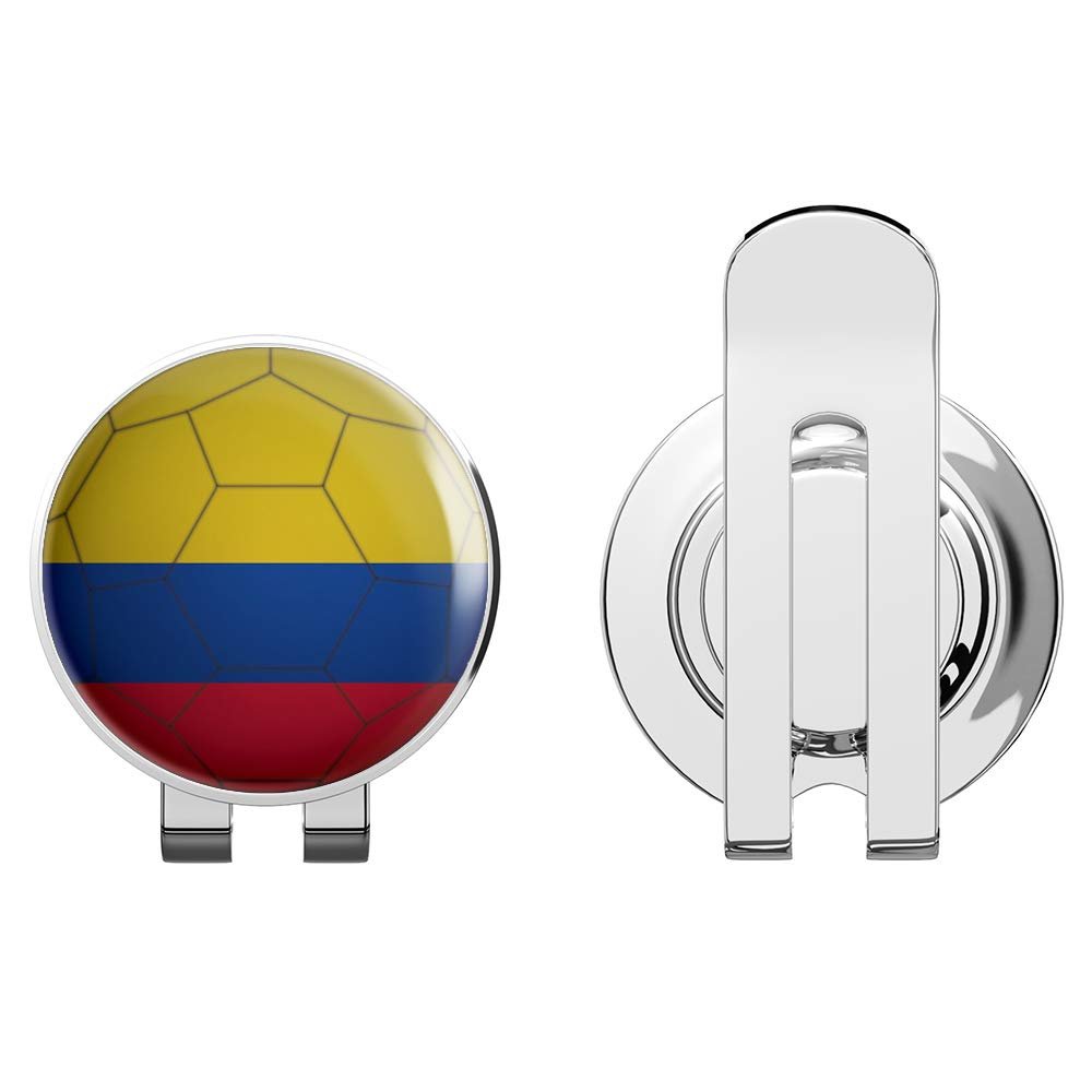 888 Graphics Colombia Flag Soccer Ball Golf Hat Clip with Magnetic Ball Marker