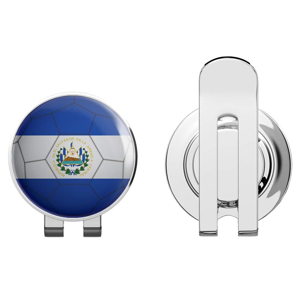 888 Graphics El Salvador Flag Soccer Ball Golf Hat Clip with Magnetic Ball Marker