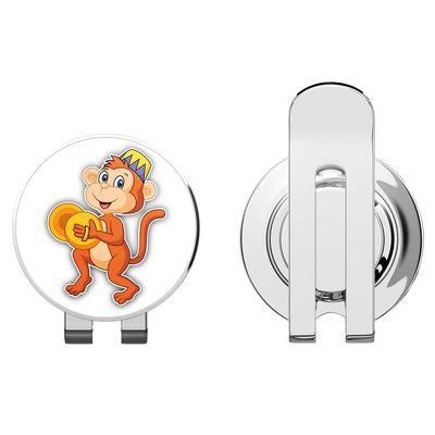888 Graphics Circus Monkey Cartoon Golf Hat Clip with Magnetic Ball Marker