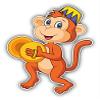888 Graphics Circus Monkey Cartoon Golf Hat Clip with Magnetic Ball Marker view 2