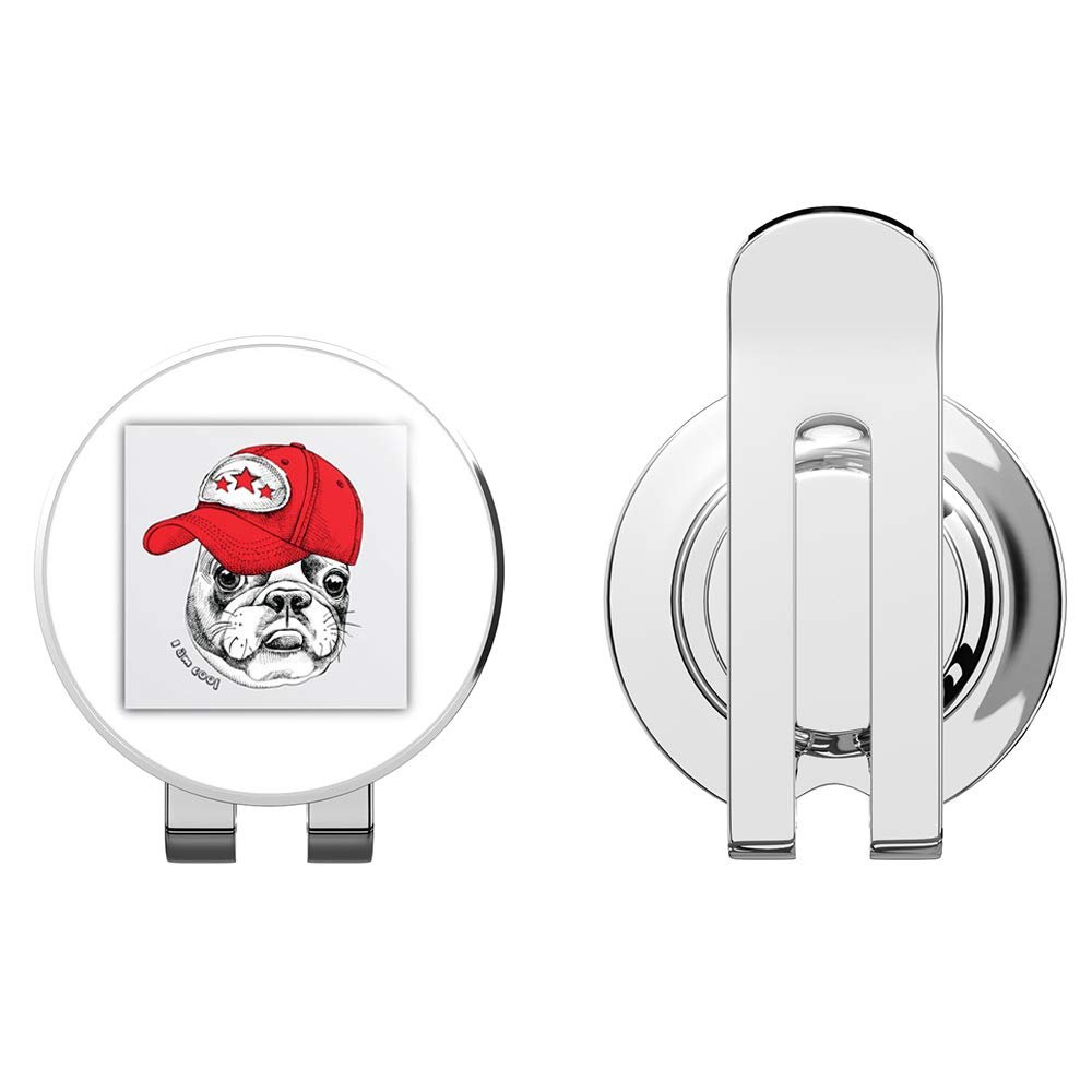 888 Graphics Cool French Bulldog Golf Hat Clip with Magnetic Ball Marker