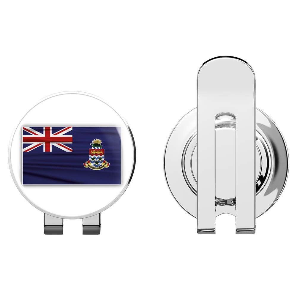 888 Graphics Cayman Islands Wavy Flag Golf Hat Clip with Magnetic Ball Marker