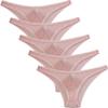 JAXFSTK 5-Pack Men's Hollow Lace Bikini Briefs Underwear Sissy Cheeky Briefs See-through Underpants Light Pink M view 1