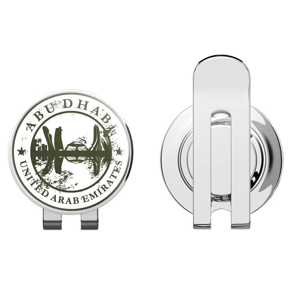 888 Graphics Abu Dhabi UAE Grunge Rubber Travel Stamp Golf Hat Clip with Magnetic Ball Marker