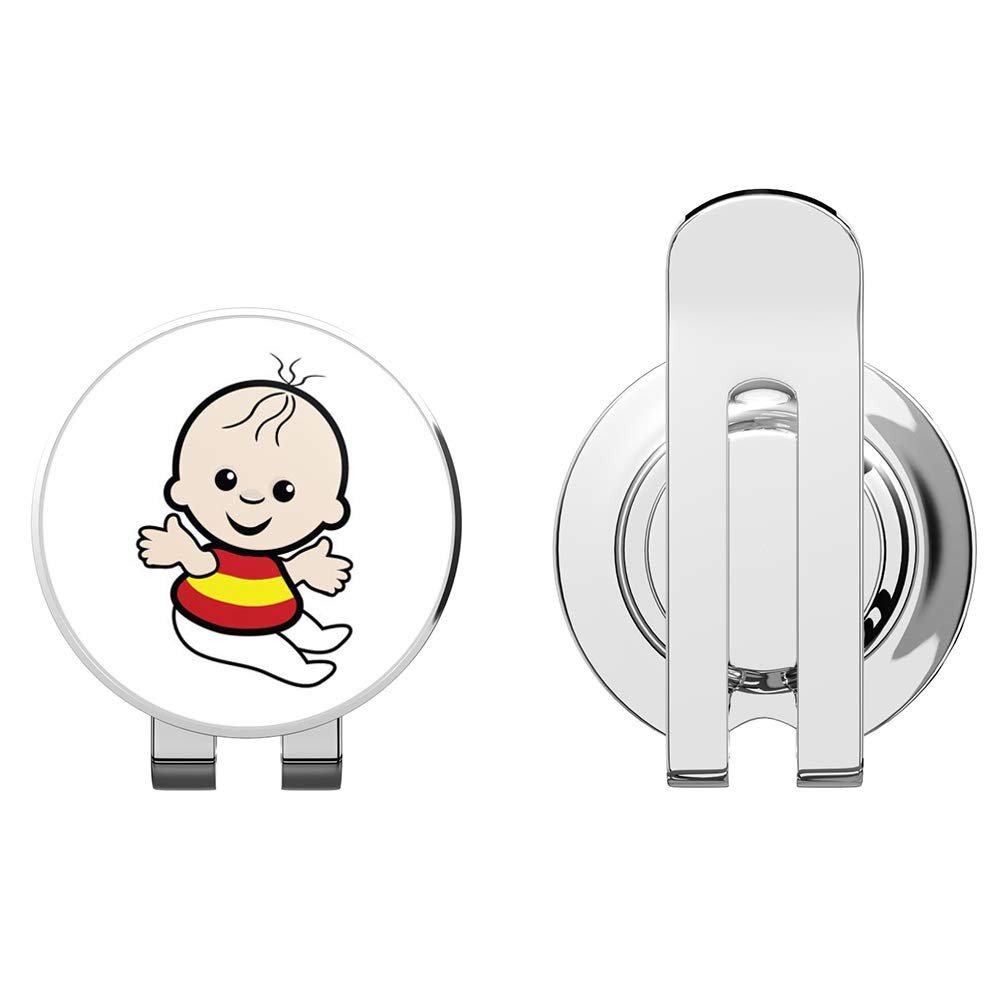 888 Graphics Baby Spain Flag Golf Hat Clip with Magnetic Ball Marker