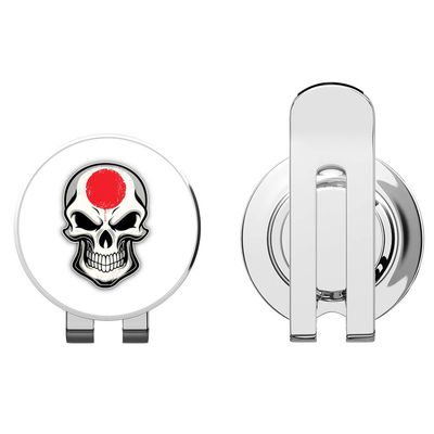 888 Graphics Japan Flag Skull Golf Hat Clip with Magnetic Ball Marker