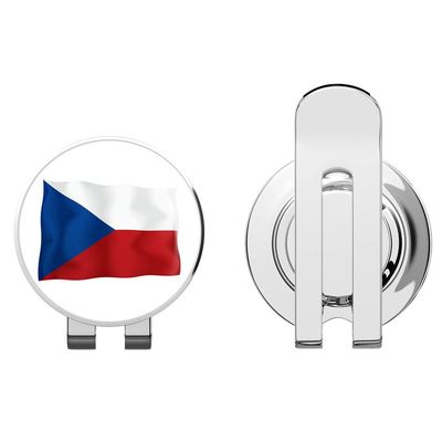 888 Graphics Czech Republic Flag Golf Hat Clip with Magnetic Ball Marker