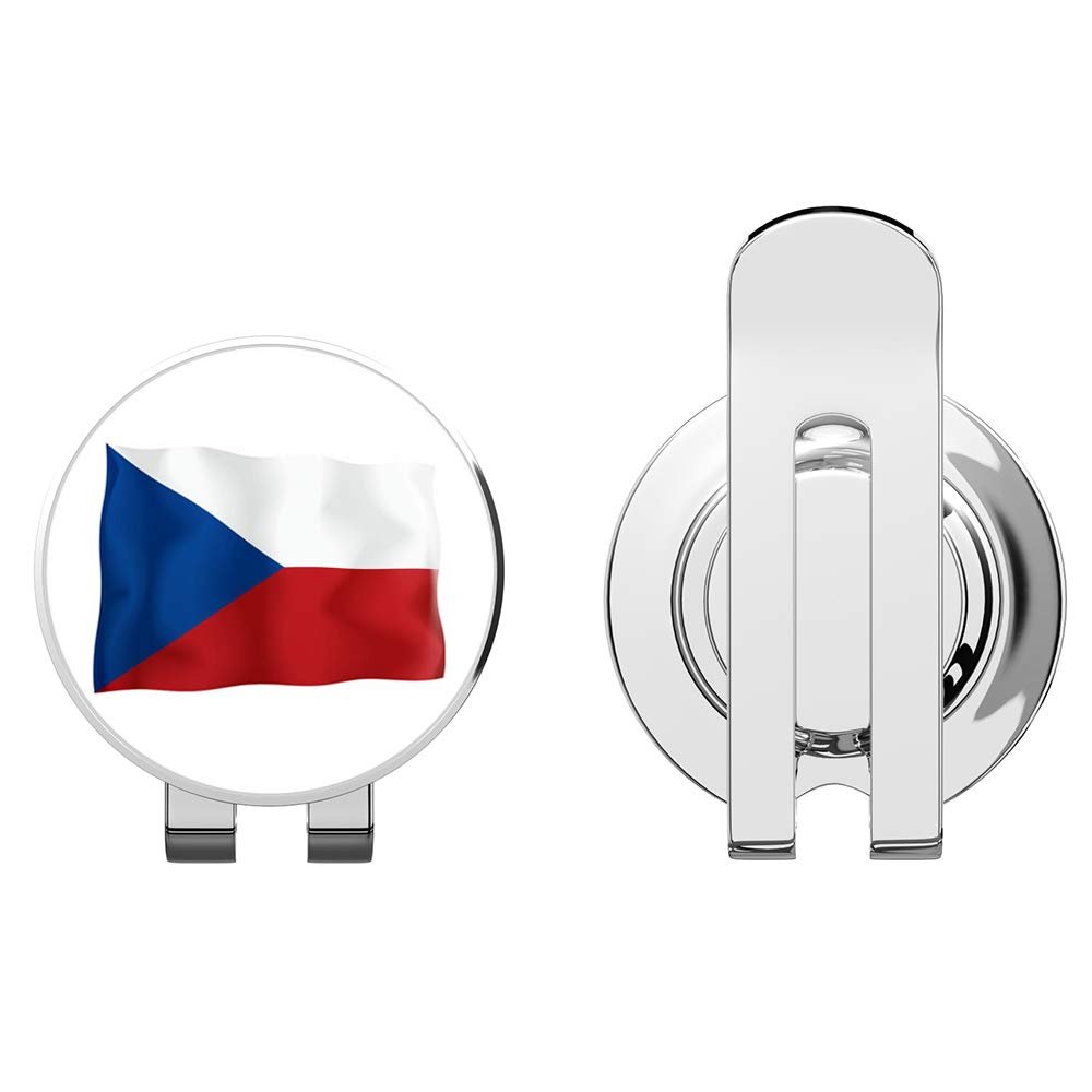 888 Graphics Czech Republic Flag Golf Hat Clip with Magnetic Ball Marker