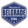 888 Graphics Belgrade City Serbia Grunge Travel Stamp Golf Hat Clip with Magnetic Ball Marker view 2