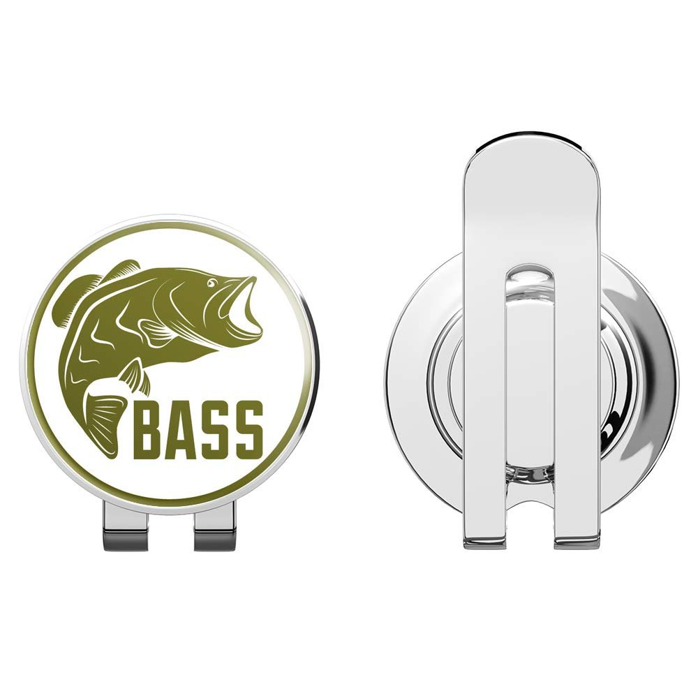 888 Graphics Bass Fishing Emblem Golf Hat Clip with Magnetic Ball Marker