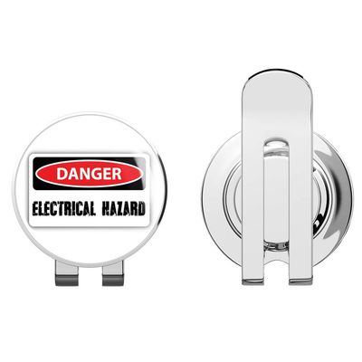 888 Graphics Danger Electrical Hazard Sign Warning Golf Hat Clip with Magnetic Ball Marker