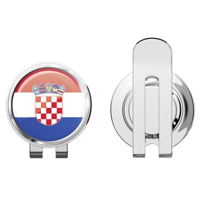 888 Graphics Croatia Glossy Flag Label Golf Hat Clip with Magnetic Ball Marker