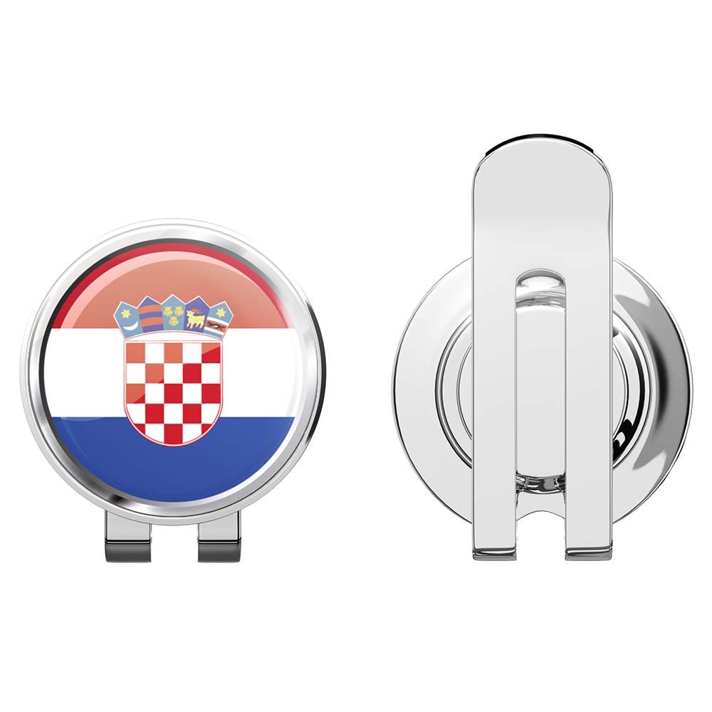 888 Graphics Croatia Glossy Flag Label Golf Hat Clip with Magnetic Ball Marker