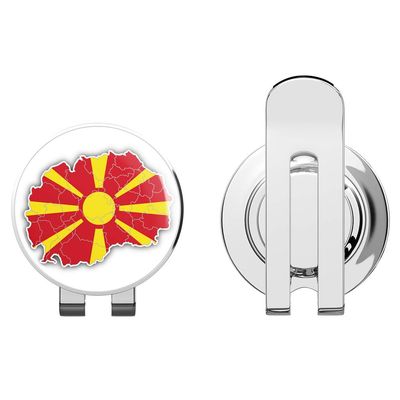 888 Graphics Macedonia Map Flag Golf Hat Clip with Magnetic Ball Marker