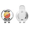 888 Graphics Bhutan Flag Grunge Label Golf Hat Clip with Magnetic Ball Marker view 1