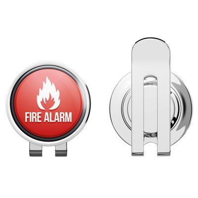 888 Graphics Fire Alarm Glossy Sign Golf Hat Clip with Magnetic Ball Marker