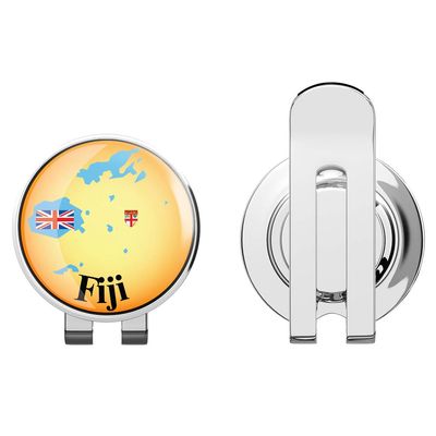 888 Graphics Fiji Map Flag Label Golf Hat Clip with Magnetic Ball Marker