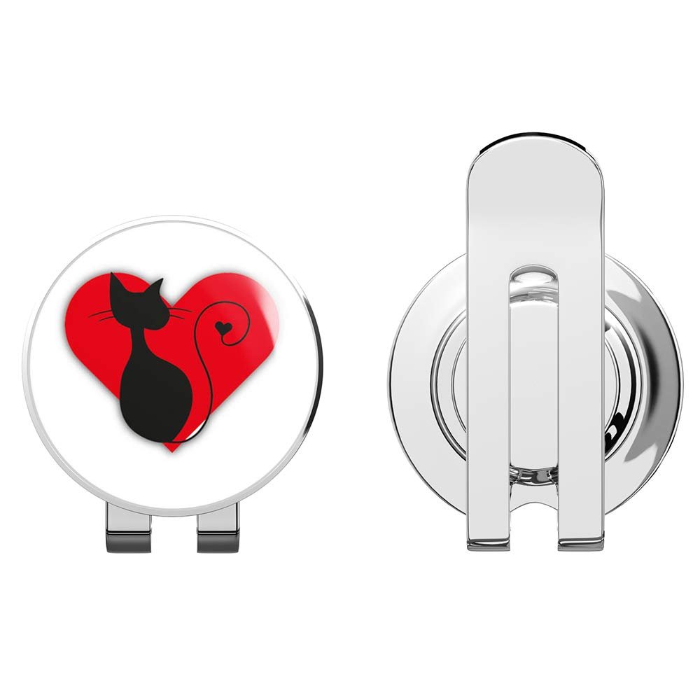 888 Graphics Cat Heart I Love You Golf Hat Clip with Magnetic Ball Marker