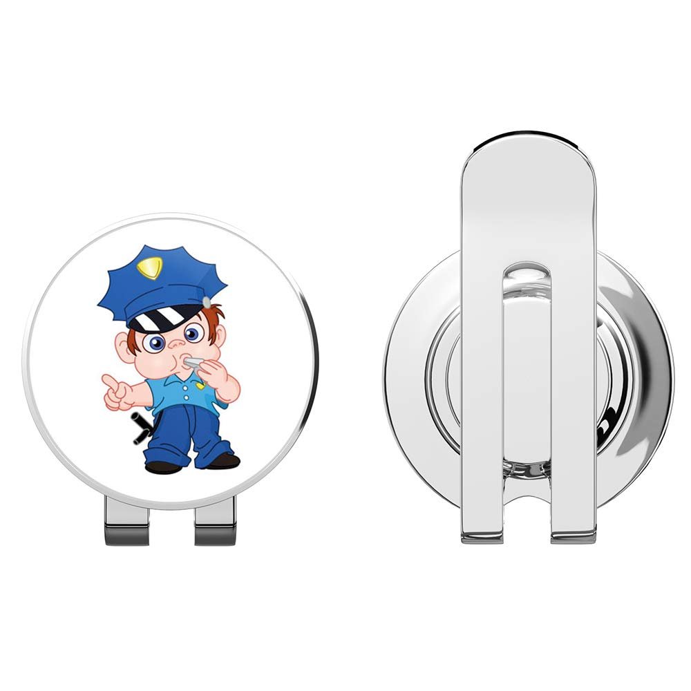 888 Graphics Cartoon Funny Policeman Whistle Golf Hat Clip with Magnetic Ball Marker