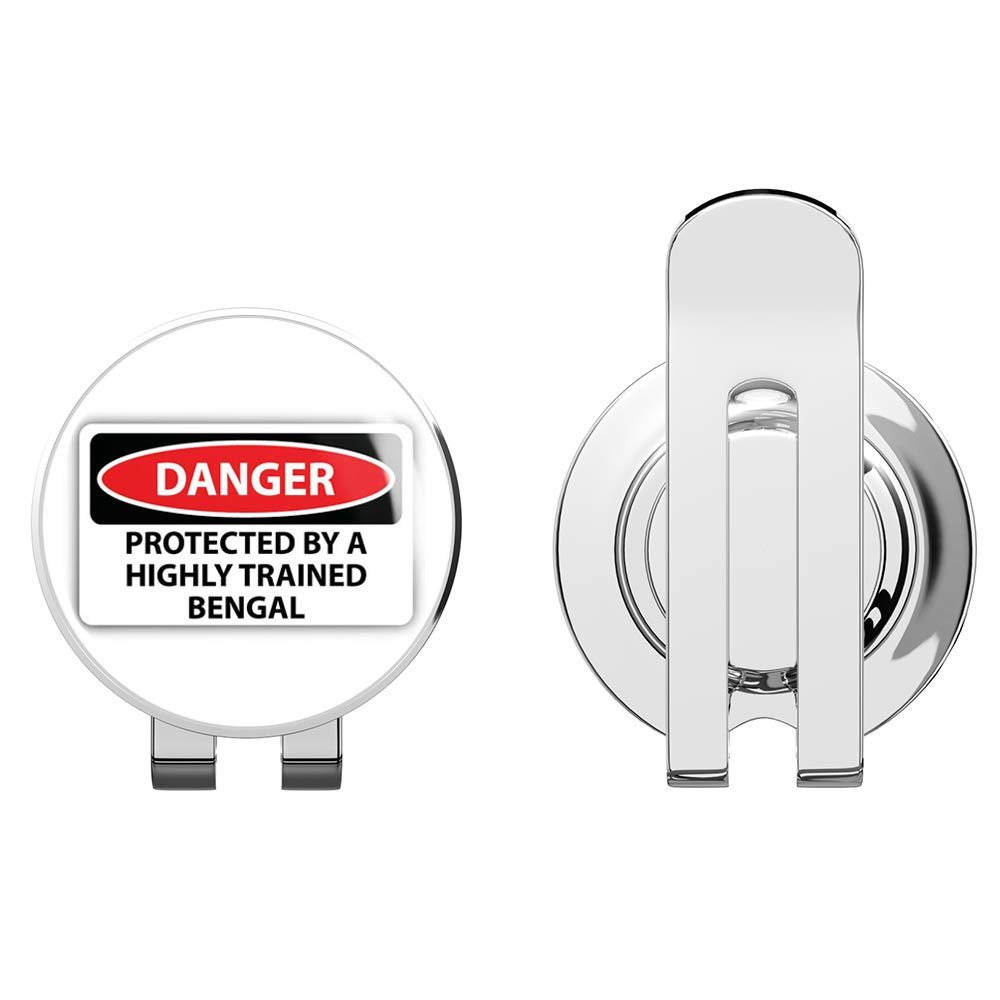 888 Graphics Danger Protected by A Trained Bengal Warning Golf Hat Clip with Magnetic Ball Marker