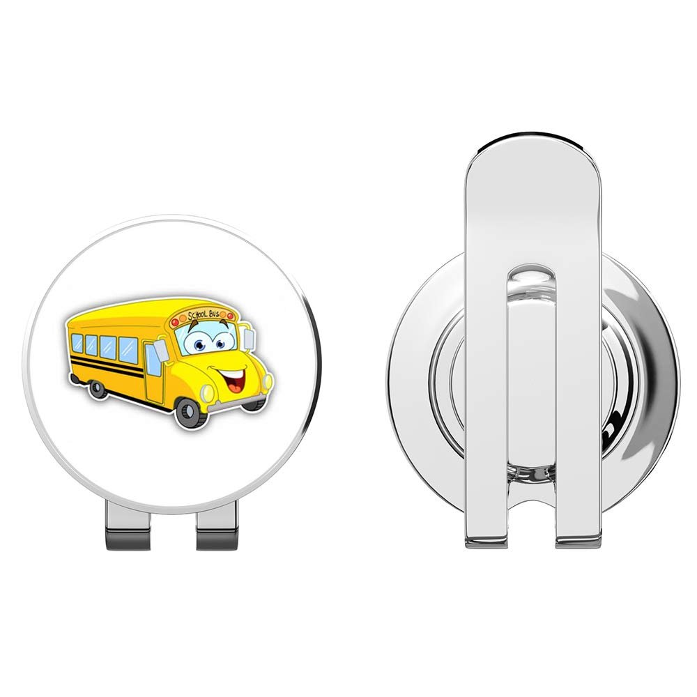 888 Graphics Bus Funny Cartoon School Bus Golf Hat Clip with Magnetic Ball Marker