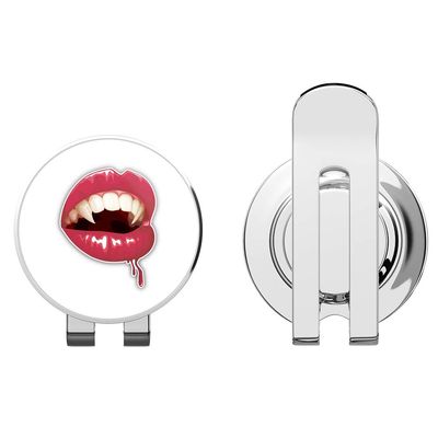 888 Graphics Vampire Lips Mouth Golf Hat Clip with Magnetic Ball Marker