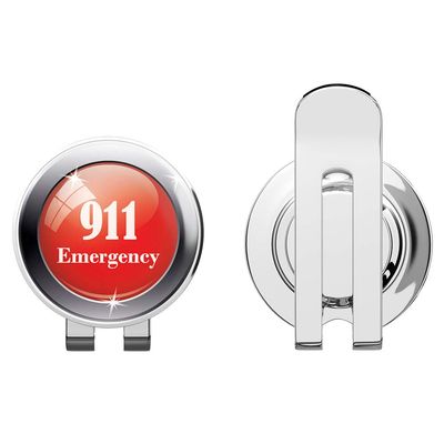 888 Graphics Emergency Call Glossy Label Golf Hat Clip with Magnetic Ball Marker