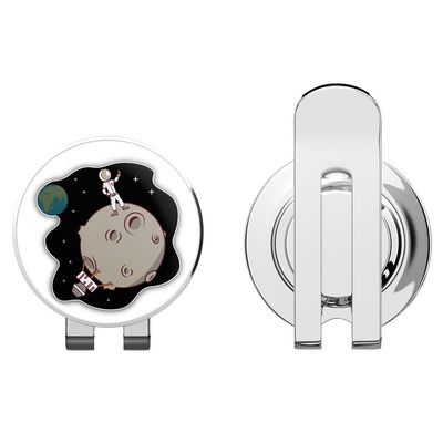 888 Graphics Cartoon Moon Selfie Golf Hat Clip with Magnetic Ball Marker