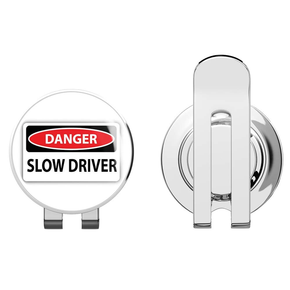 888 Graphics Danger Slow Driver Sign Warning Golf Hat Clip with Magnetic Ball Marker