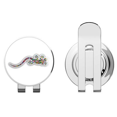 888 Graphics Cheerful Gecko Lizard Golf Hat Clip with Magnetic Ball Marker