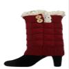 Ginga's Galleria Burgundy Crochet Knit Block Pattern Lace Button Boot Cuffs Leg Warmers view 1