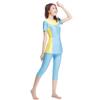 HANYIMIDOO Womens Muslim Short Sleeve Burkini 2-Pieces Swimsuit (XXX-Large, Sky Blue) view 4