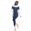 HANYIMIDOO Womens Muslim Short Sleeve Burkini 2-Pieces Swimsuit (X-Small, Navy Blue) view 4