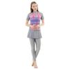 HANYIMIDOO Muslim's Ladies Short Sleeves 2 Pieces Swimsuits (X-Large, Gray) view 1