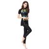 HANYIMIDOO Muslim's Ladies Short Sleeves 2 Pieces Swimsuits (Small, Black) view 3