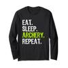 Eat Sleep Archery Archer Bowman Funny Cool Long Sleeve T-Shirt view 1