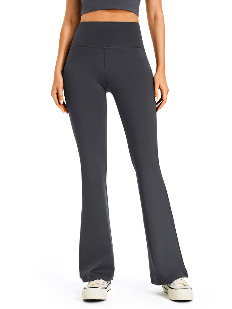 AFITNE Yoga Pants for Women Bootcut Pants with Pockets High Waisted Workout Bootleg Yoga Pants Tall Long Athletic Gym Pants Grey - XXL