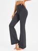 AFITNE Yoga Pants for Women Bootcut Pants with Pockets High Waisted Workout Bootleg Yoga Pants Tall Long Athletic Gym Pants Grey - XXL view 2
