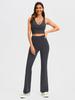 AFITNE Yoga Pants for Women Bootcut Pants with Pockets High Waisted Workout Bootleg Yoga Pants Tall Long Athletic Gym Pants Grey - XXL view 3
