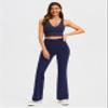 AFITNE Yoga Pants for Women Bootcut Pants with Pockets High Waisted Workout Bootleg Yoga Pants Tall Long Athletic Gym Pants Blue - XL view 3
