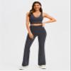 AFITNE Yoga Pants for Women Bootcut Pants with Pockets High Waisted Workout Bootleg Yoga Pants Tall Long Athletic Gym Pants Grey - XL view 3