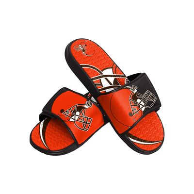 FOCO Cleveland Browns NFL Mens Colorblock Big Logo Gel Slides - S