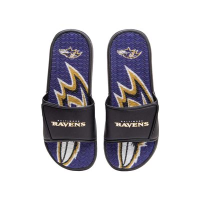 FOCO Baltimore Ravens NFL Mens Wordmark Gel Slides - S