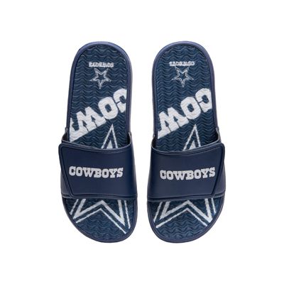FOCO Dallas Cowboys NFL Mens Wordmark Gel Slides - S