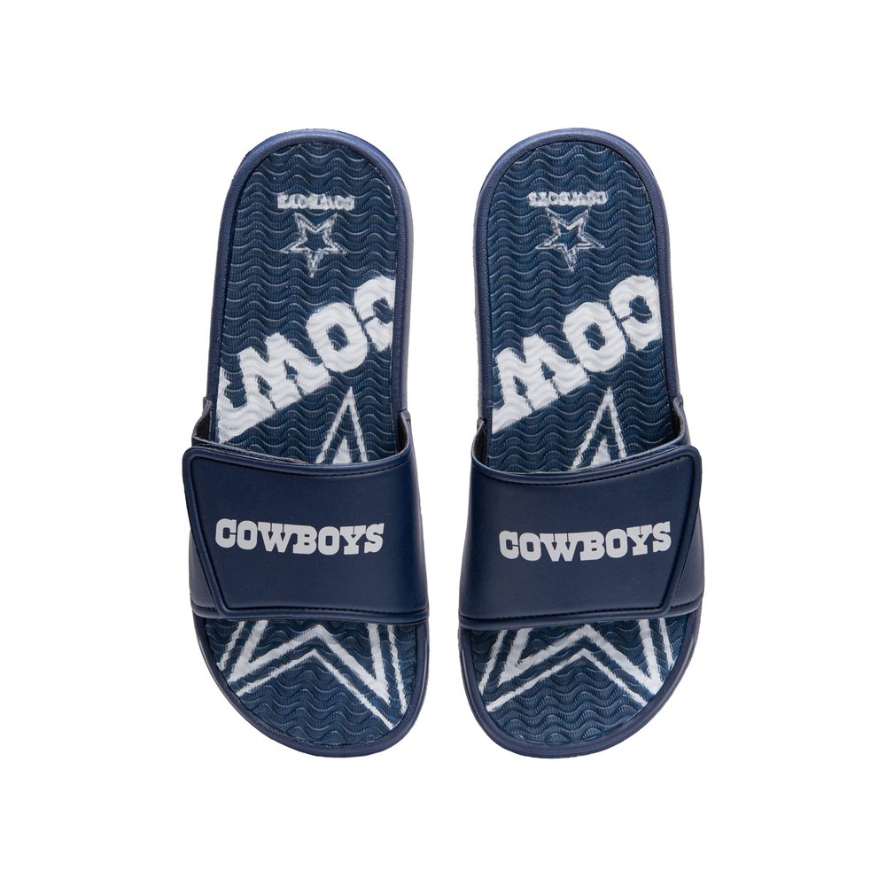 FOCO Dallas Cowboys NFL Mens Wordmark Gel Slides - S