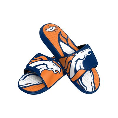 FOCO Denver Broncos NFL Mens Colorblock Big Logo Gel Slides - XL