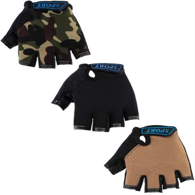 Boao 3 Pairs Kids Half Finger Bike Gloves,Cool,3-5 Years